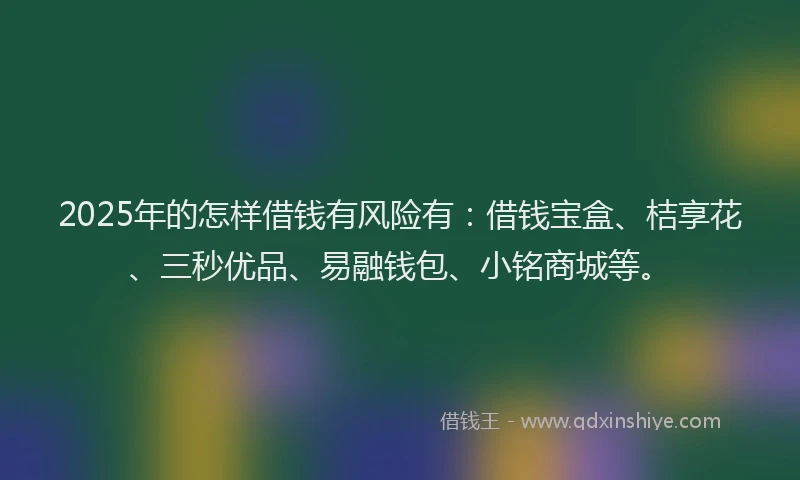 2025年的怎样借钱有风险有：借钱宝盒、桔享花、三秒优品、易融钱包、小铭商城等。