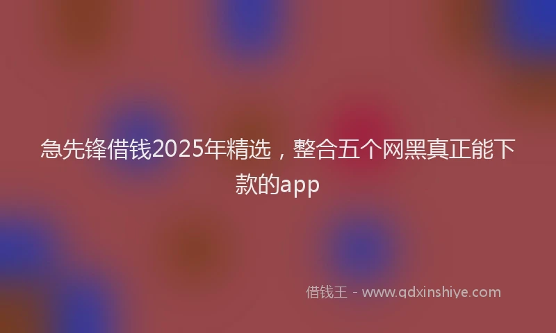 急先锋借钱2025年精选，整合五个网黑真正能下款的app