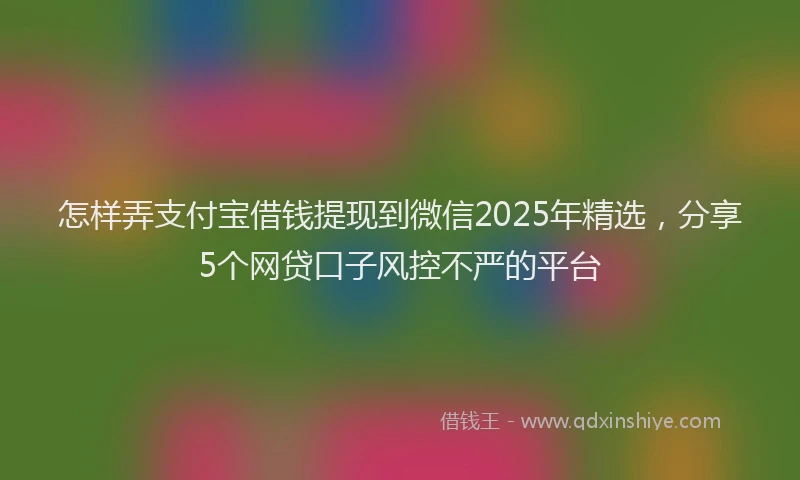 怎样弄支付宝借钱提现到微信2025年精选，分享5个网贷口子风控不严的平台