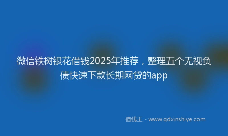 微信铁树银花借钱2025年推荐，整理五个无视负债快速下款长期网贷的app