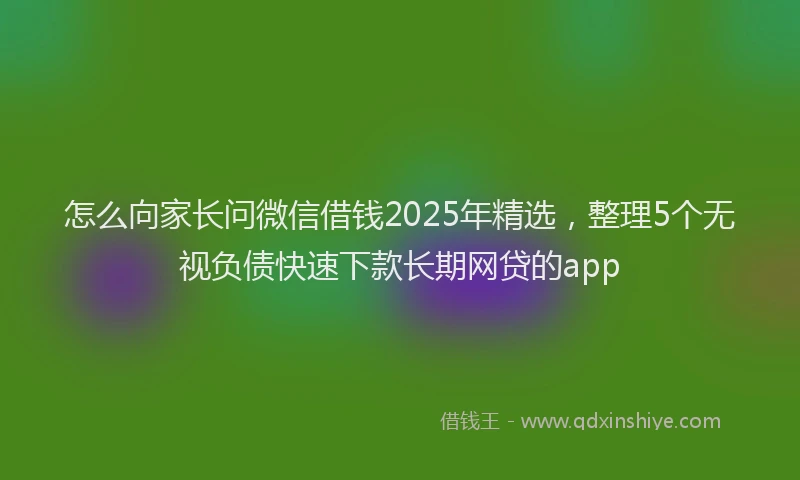 怎么向家长问微信借钱2025年精选，整理5个无视负债快速下款长期网贷的app