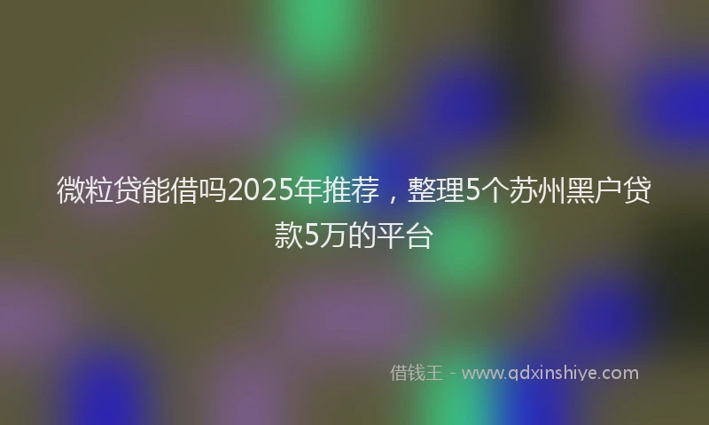 微粒贷能借吗2025年推荐，整理5个苏州黑户贷款5万的平台