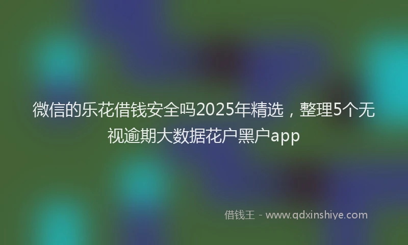微信的乐花借钱安全吗2025年精选，整理5个无视逾期大数据花户黑户app