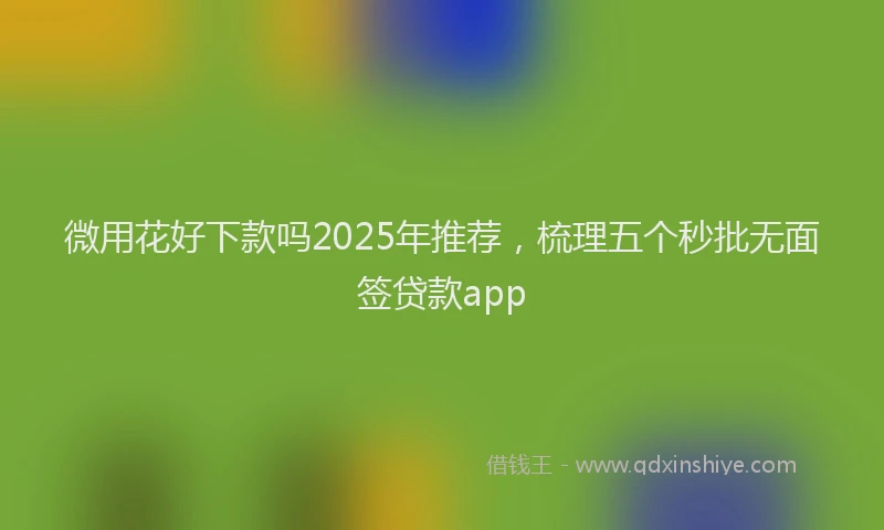 微用花好下款吗2025年推荐，梳理五个秒批无面签贷款app