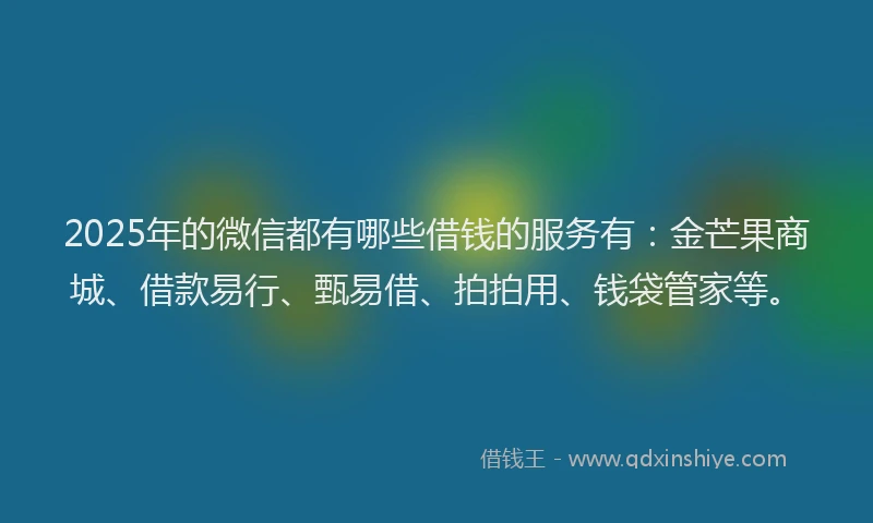 2025年的微信都有哪些借钱的服务有：金芒果商城、借款易行、甄易借、拍拍用、钱袋管家等。