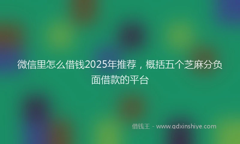 微信里怎么借钱2025年推荐，概括五个芝麻分负面借款的平台