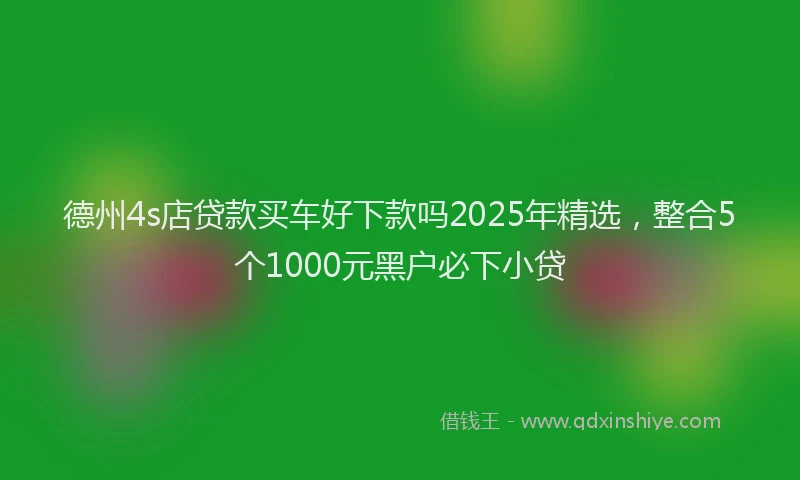 德州4s店贷款买车好下款吗2025年精选，整合5个1000元黑户必下小贷