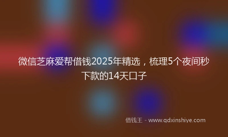 微信芝麻爱帮借钱2025年精选，梳理5个夜间秒下款的14天口子