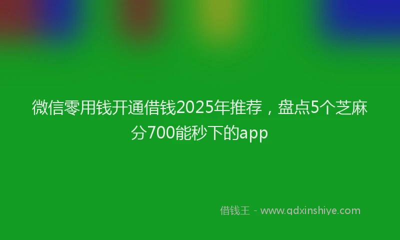 微信零用钱开通借钱2025年推荐，盘点5个芝麻分700能秒下的app