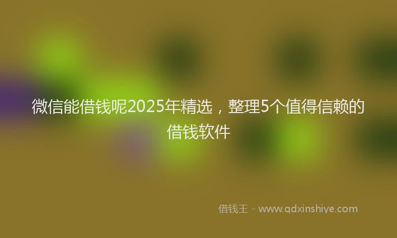 微信能借钱呢2025年精选，整理5个值得信赖的借钱软件