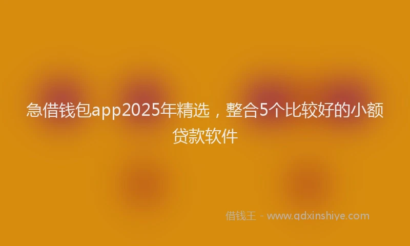急借钱包app2025年精选，整合5个比较好的小额贷款软件
