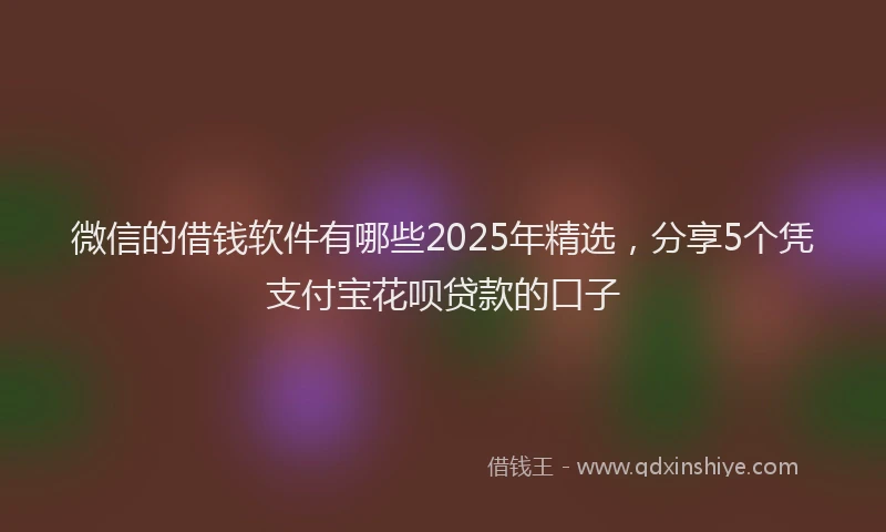 微信的借钱软件有哪些2025年精选，分享5个凭支付宝花呗贷款的口子