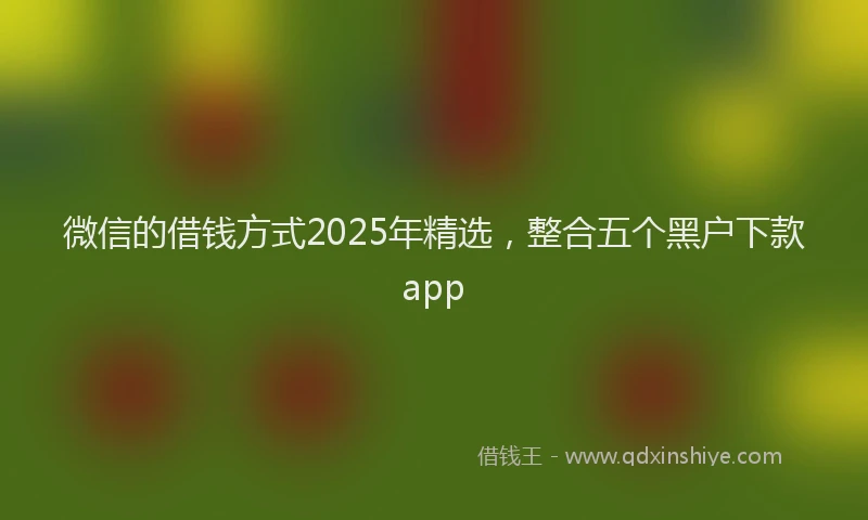 微信的借钱方式2025年精选，整合五个黑户下款app