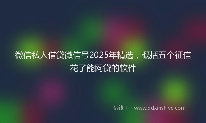 微信私人借贷微信号2025年精选，概括五个征信花了能网贷的软件