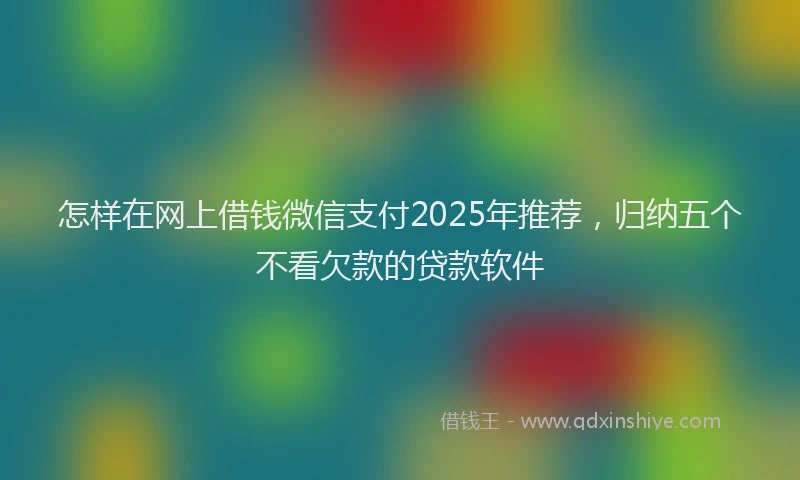 怎样在网上借钱微信支付2025年推荐，归纳五个不看欠款的贷款软件
