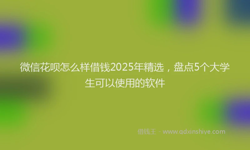 微信花呗怎么样借钱2025年精选，盘点5个大学生可以使用的软件