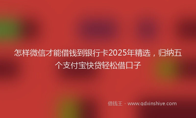 怎样微信才能借钱到银行卡2025年精选，归纳五个支付宝快贷轻松借口子