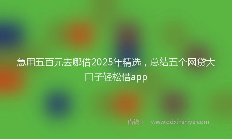 急用五百元去哪借2025年精选，总结五个网贷大口子轻松借app