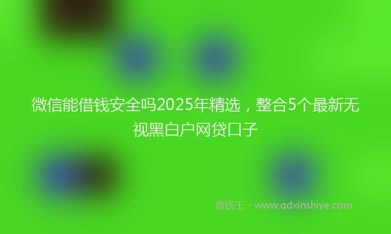 微信能借钱安全吗2025年精选，整合5个最新无视黑白户网贷口子