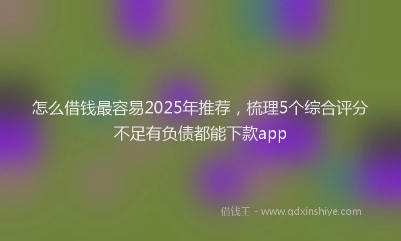 怎么借钱最容易2025年推荐，梳理5个综合评分不足有负债都能下款app