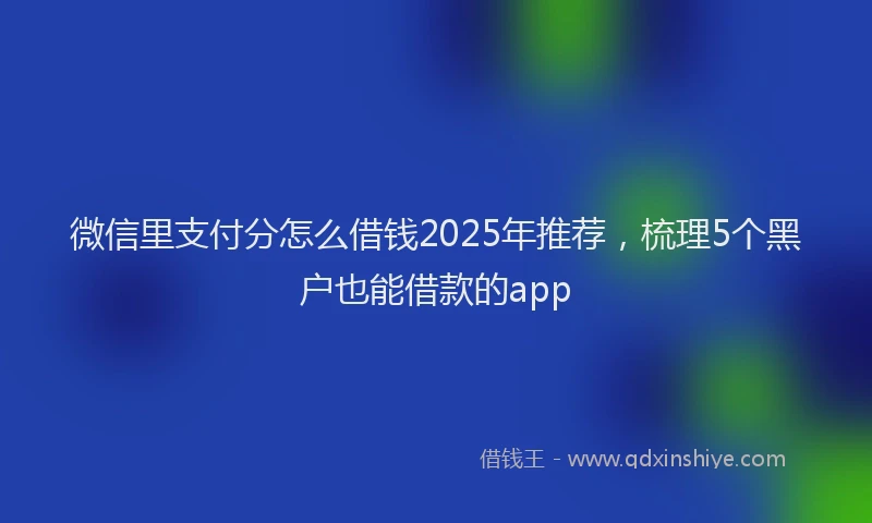 微信里支付分怎么借钱2025年推荐，梳理5个黑户也能借款的app