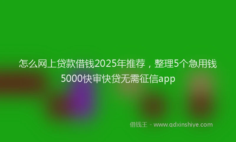 怎么网上贷款借钱2025年推荐，整理5个急用钱5000快审快贷无需征信app