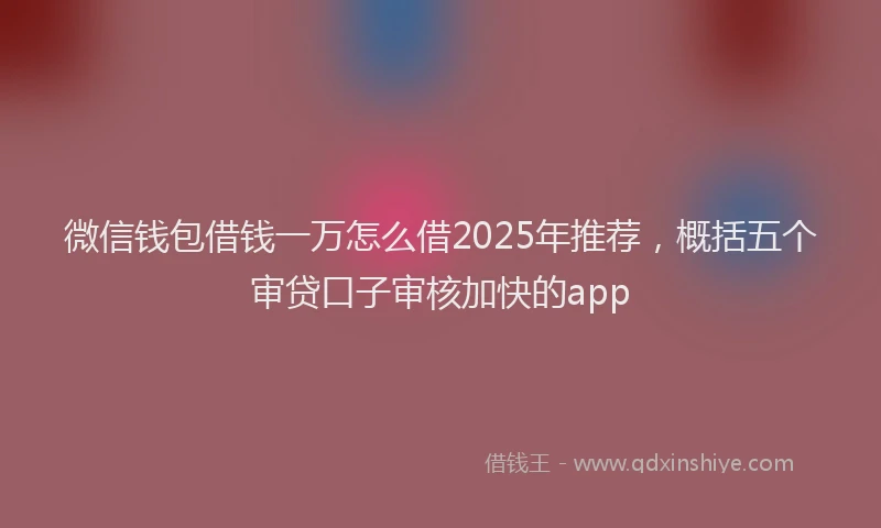 微信钱包借钱一万怎么借2025年推荐，概括五个审贷口子审核加快的app
