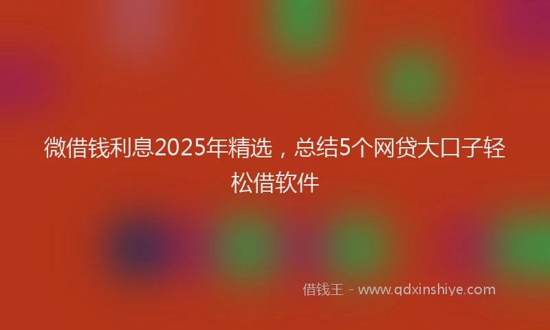 微借钱利息2025年精选，总结5个网贷大口子轻松借软件