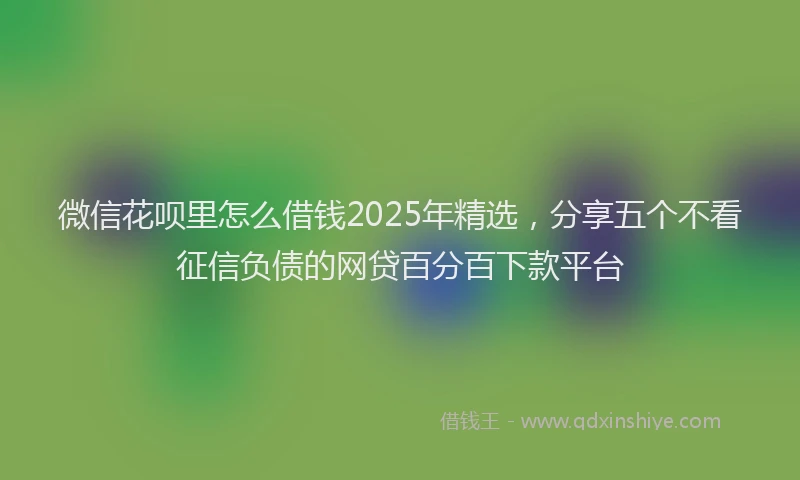 微信花呗里怎么借钱2025年精选，分享五个不看征信负债的网贷百分百下款平台