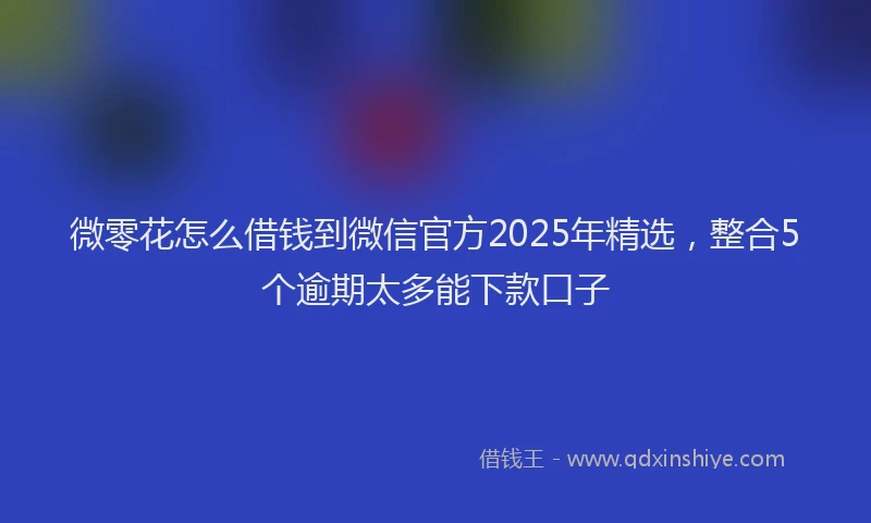 微零花怎么借钱到微信官方2025年精选，整合5个逾期太多能下款口子