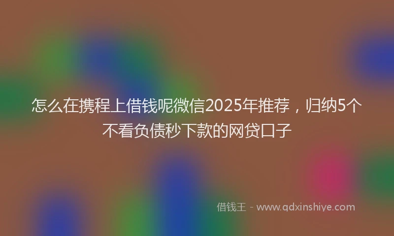 怎么在携程上借钱呢微信2025年推荐，归纳5个不看负债秒下款的网贷口子