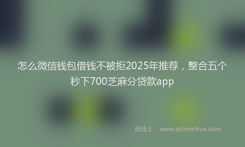 怎么微信钱包借钱不被拒2025年推荐，整合五个秒下700芝麻分贷款app