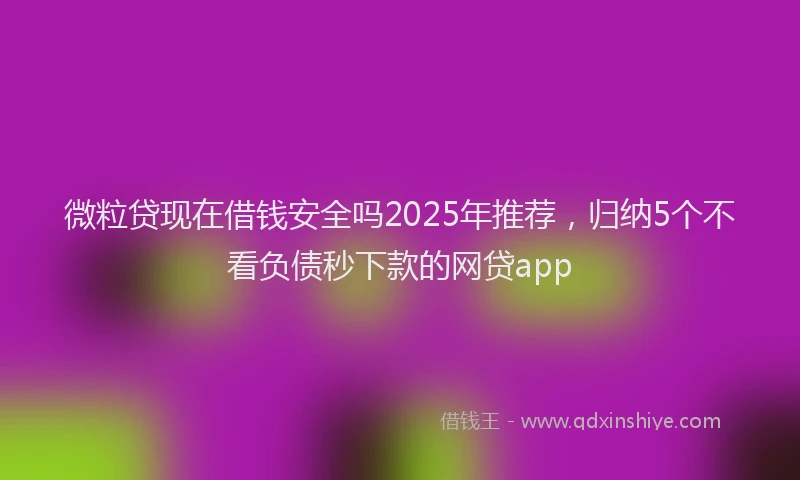 微粒贷现在借钱安全吗2025年推荐，归纳5个不看负债秒下款的网贷app