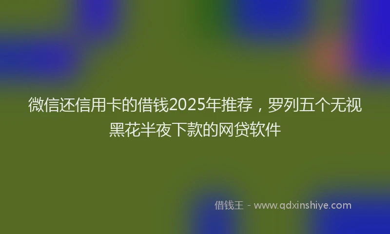 微信还信用卡的借钱2025年推荐，罗列五个无视黑花半夜下款的网贷软件