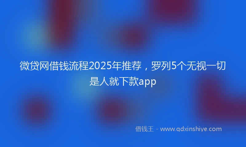 微贷网借钱流程2025年推荐，罗列5个无视一切是人就下款app