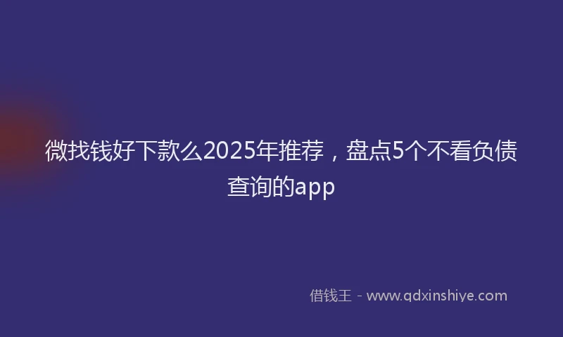 微找钱好下款么2025年推荐，盘点5个不看负债查询的app