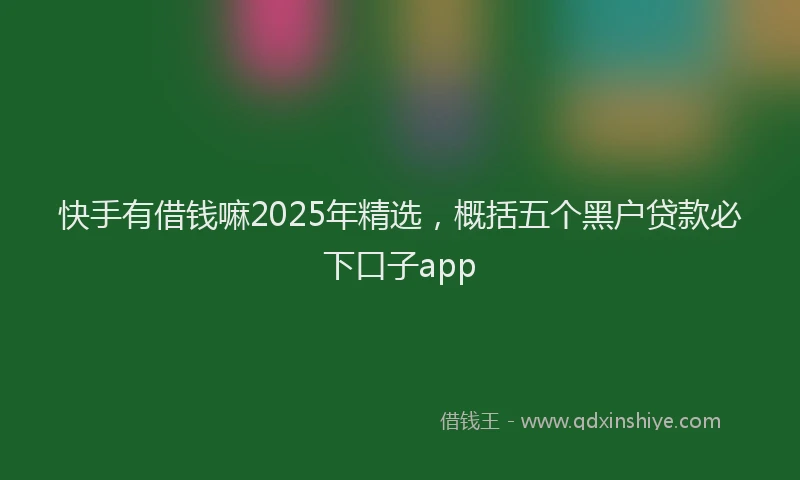 快手有借钱嘛2025年精选，概括五个黑户贷款必下口子app