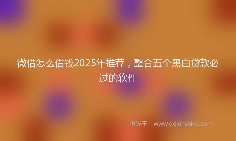 微借怎么借钱2025年推荐，整合五个黑白贷款必过的软件
