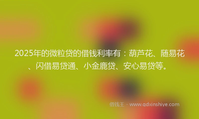 2025年的微粒贷的借钱利率有：葫芦花、随易花、闪借易贷通、小金鹿贷、安心易贷等。