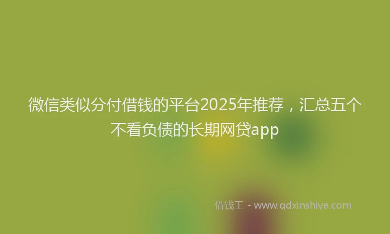 微信类似分付借钱的平台2025年推荐，汇总五个不看负债的长期网贷app