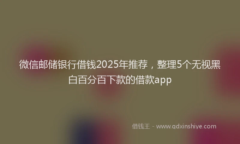 微信邮储银行借钱2025年推荐，整理5个无视黑白百分百下款的借款app