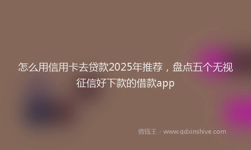 怎么用信用卡去贷款2025年推荐，盘点五个无视征信好下款的借款app
