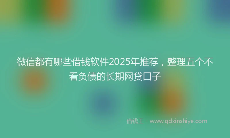 微信都有哪些借钱软件2025年推荐，整理五个不看负债的长期网贷口子