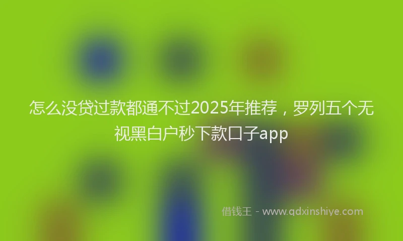 怎么没贷过款都通不过2025年推荐，罗列五个无视黑白户秒下款口子app