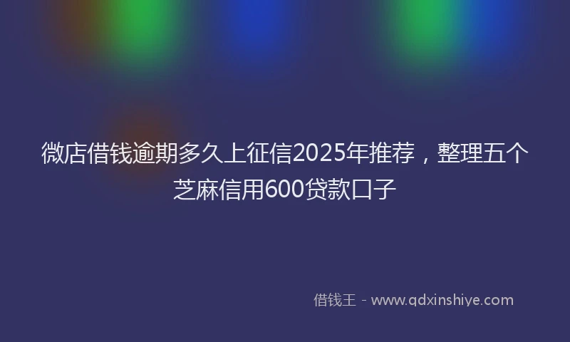 微店借钱逾期多久上征信2025年推荐，整理五个芝麻信用600贷款口子