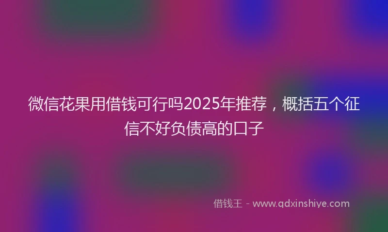 微信花果用借钱可行吗2025年推荐，概括五个征信不好负债高的口子