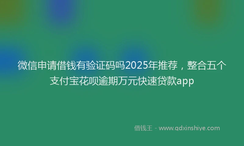 微信申请借钱有验证码吗2025年推荐，整合五个支付宝花呗逾期万元快速贷款app