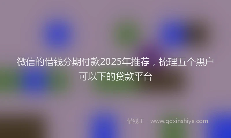 微信的借钱分期付款2025年推荐，梳理五个黑户可以下的贷款平台