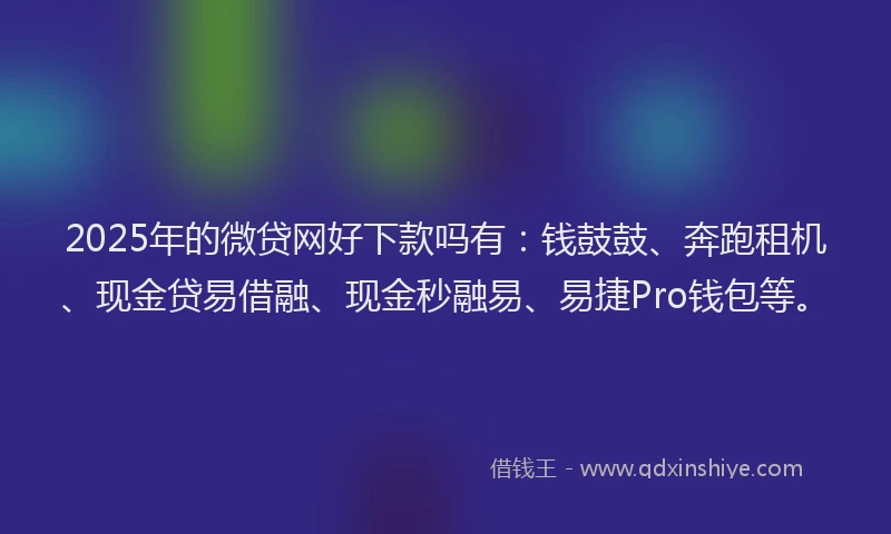 2025年的微贷网好下款吗有：钱鼓鼓、奔跑租机、现金贷易借融、现金秒融易、易捷Pro钱包等。