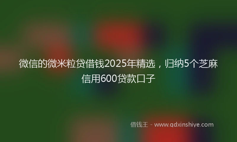 微信的微米粒贷借钱2025年精选，归纳5个芝麻信用600贷款口子